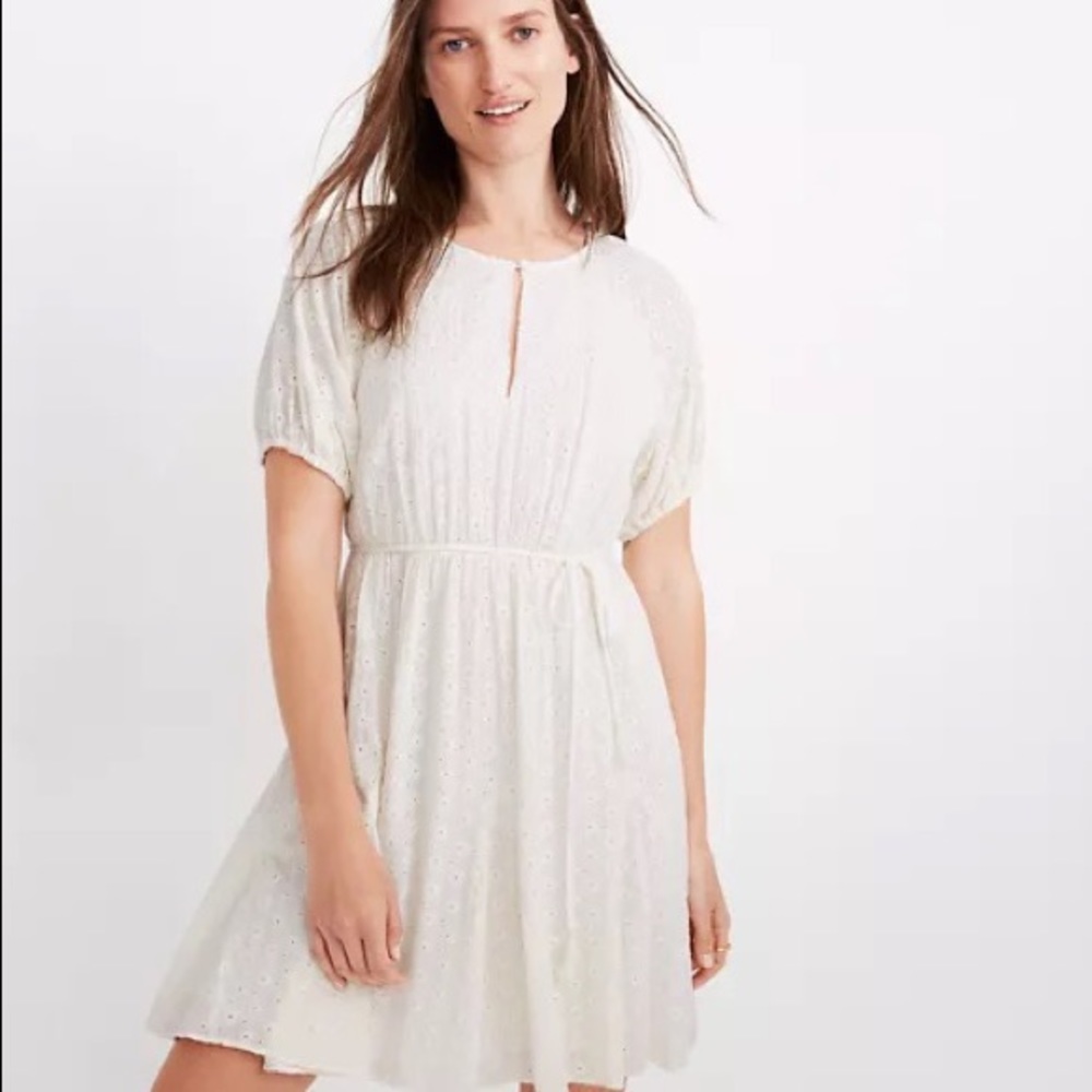 NWT Madewell Madewell Eyelet Tassel-Tie Dress